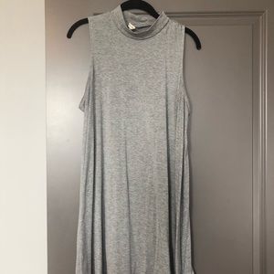 Grey mock neck T-shirt dress